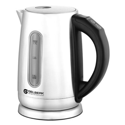 Чайник электрический Gelberk, GL-406, 1.7 л, 2200 Вт, ск нагр элем, металл