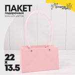 Пакет подарочный 22х13,5х10,5 Ваза для цветов (Розовый)