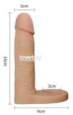 Телесная насадка The Ultra Soft Double для двойного проникновения - 14 см. (Цвет: телесный)