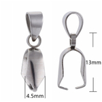 Бейл для кулона, сталь, размер 13*4,5 мм + 6,5 мм, цена за 1 шт