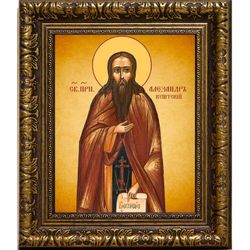 Александр Куштский преподобный. Икона на холсте.