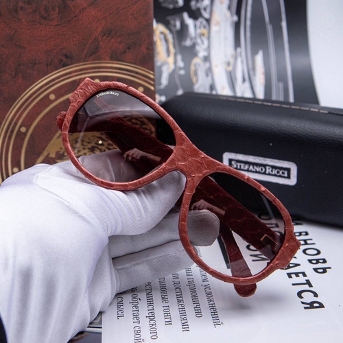 Солнцезащитные очки Stefano Ricci со вставками питона