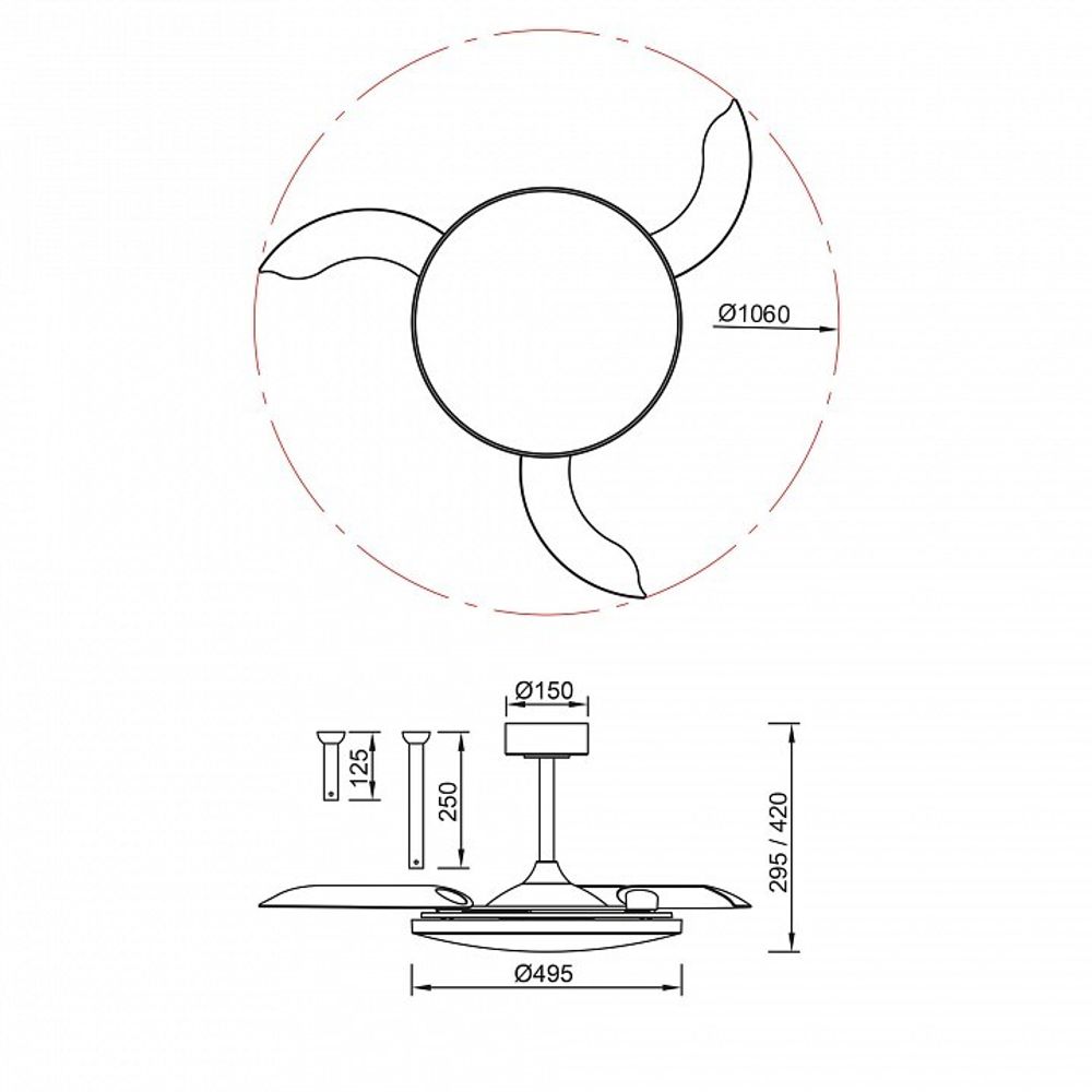 Светильник с вентилятором Mantra SLIM FAN 9006