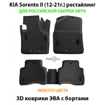 Автомобильные коврики ЭВА с бортами для российской сборки KIA Sorento II (12-21г.) рестайлинг