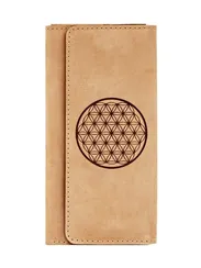 Кошелек Цветок жизни светло-коричневый нубук 05825