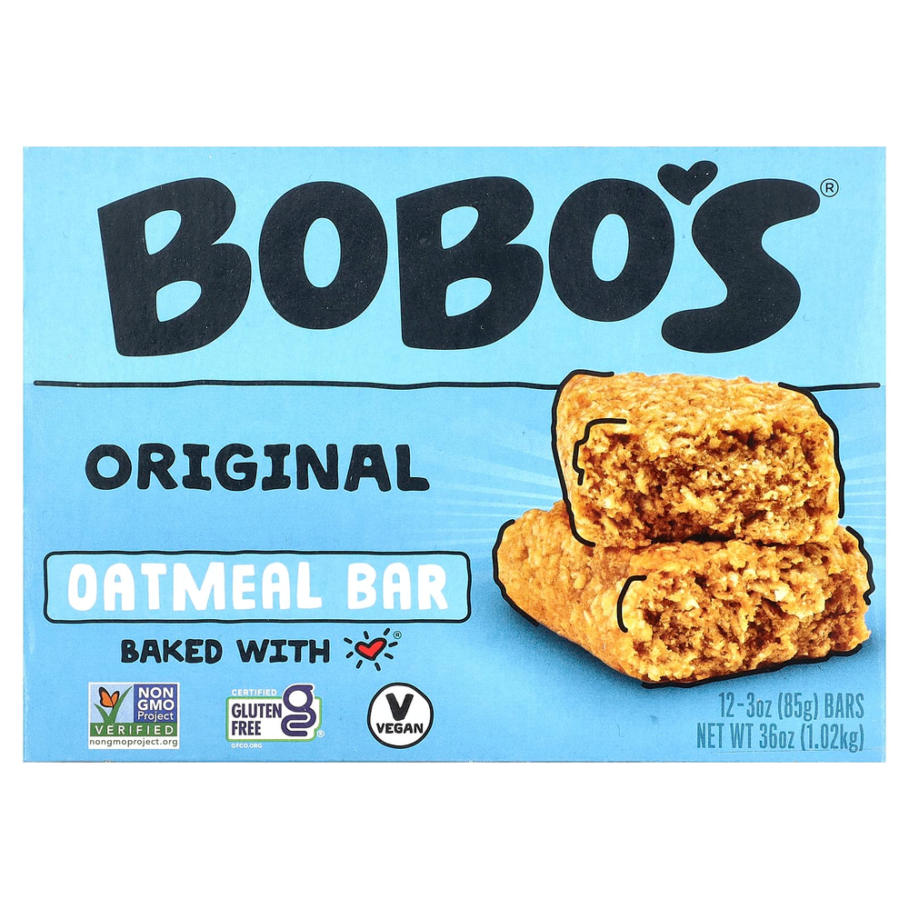 Bobo's Oat Bars, Оригинальные овсяные батончики, 12 батончиков, 85 г (3 унции)
