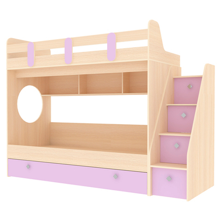 Кровать двухъярусная КарИВи Фортуна-3  Дуб Молочный Ирис