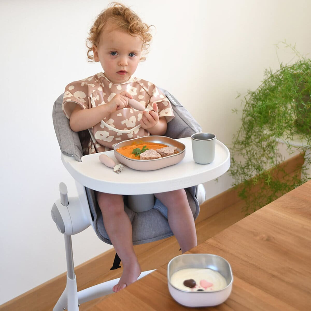 Набор детской посуды из нержавеющей стали BEABA розовый