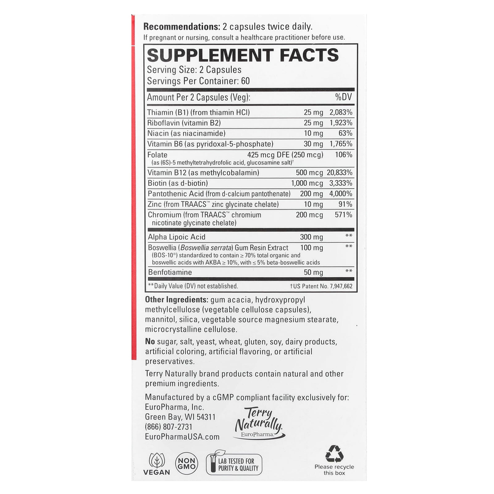 Terry Naturally, Healthy Feet & Nerves ™, 120 капсул