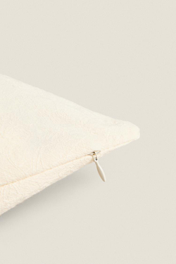 ZARA HOME ЖАККАРДОВЫЙ ЧЕХОЛ ДЛЯ ДЕКОРАТИВНОЙ ПОДУШКИ С ВЫШИВКОЙ, БЕЛЫЙ