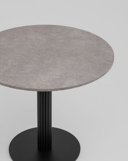 Стол круглый Фризбин D90, столешница МДФ сегни темный, основание металл черный