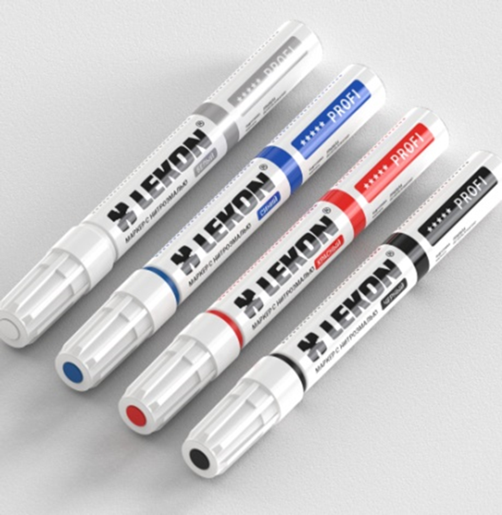 Маркер LEKON Profi с нитроэмалью 12/480 цвет: красный