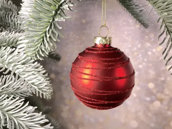 Набор стеклянных шаров Грааль 70 мм., 18 шт., красный, Christmas DeLuxe (86791)