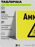 Табличка для обеспечения безопасности "Аммиак", для производства, предприятия, организаций, 40х30 см, Silver Plane x Айдентика Технолоджи