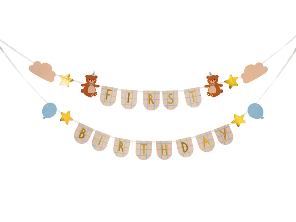 Гирлянда "First Birthday" 2,55м