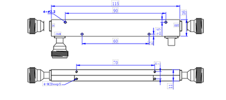 LT-DC-05180-20DB, Направленный ответвитель, N, 20dB