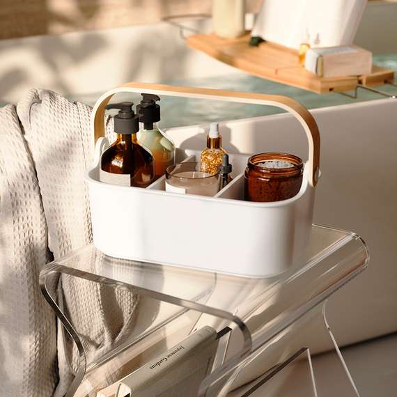 Органайзер bellwood, 28х13 см, белый/натуральное дерево