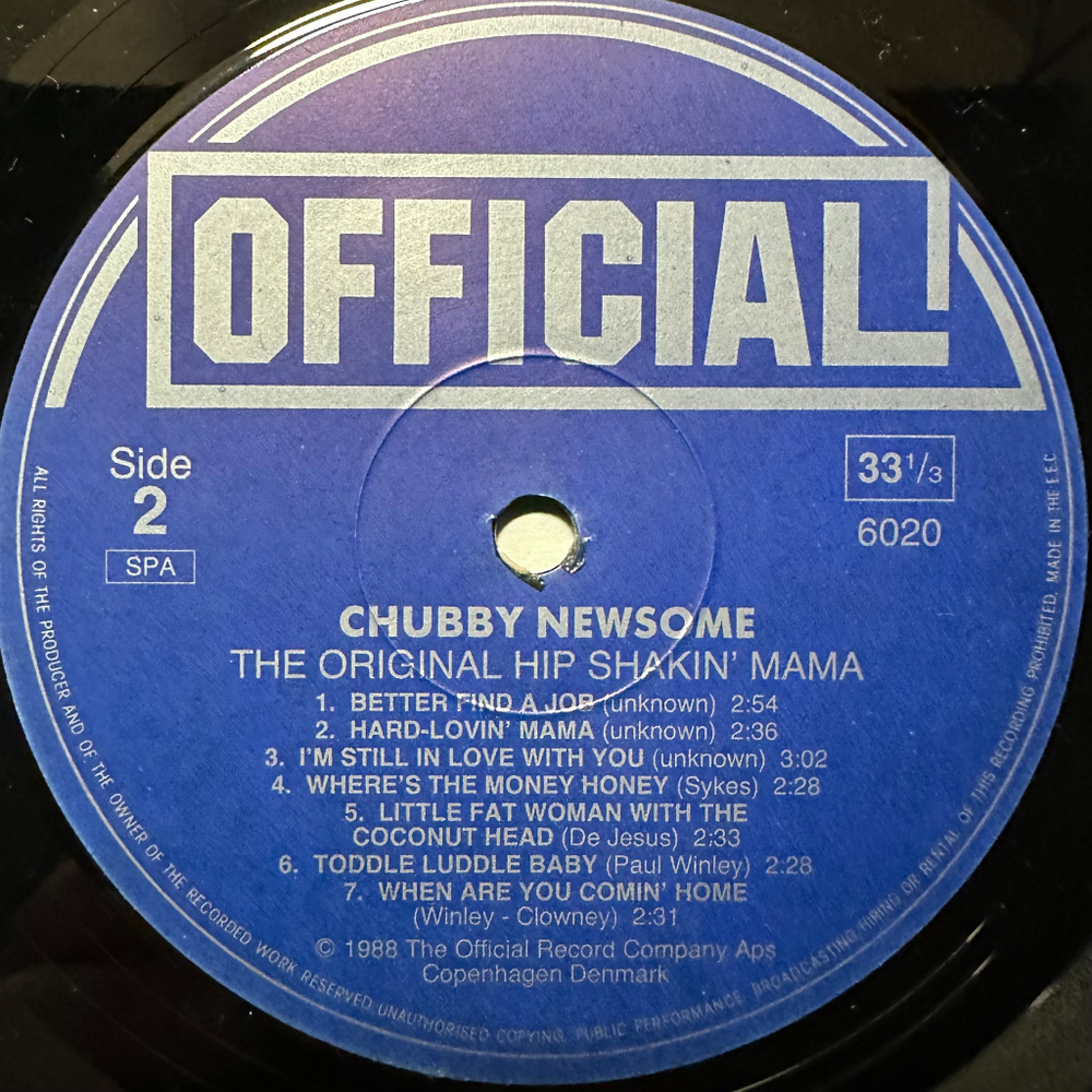 Chubby Newsome - The Original Hip Shakin' Mama (Дания 1988г.)