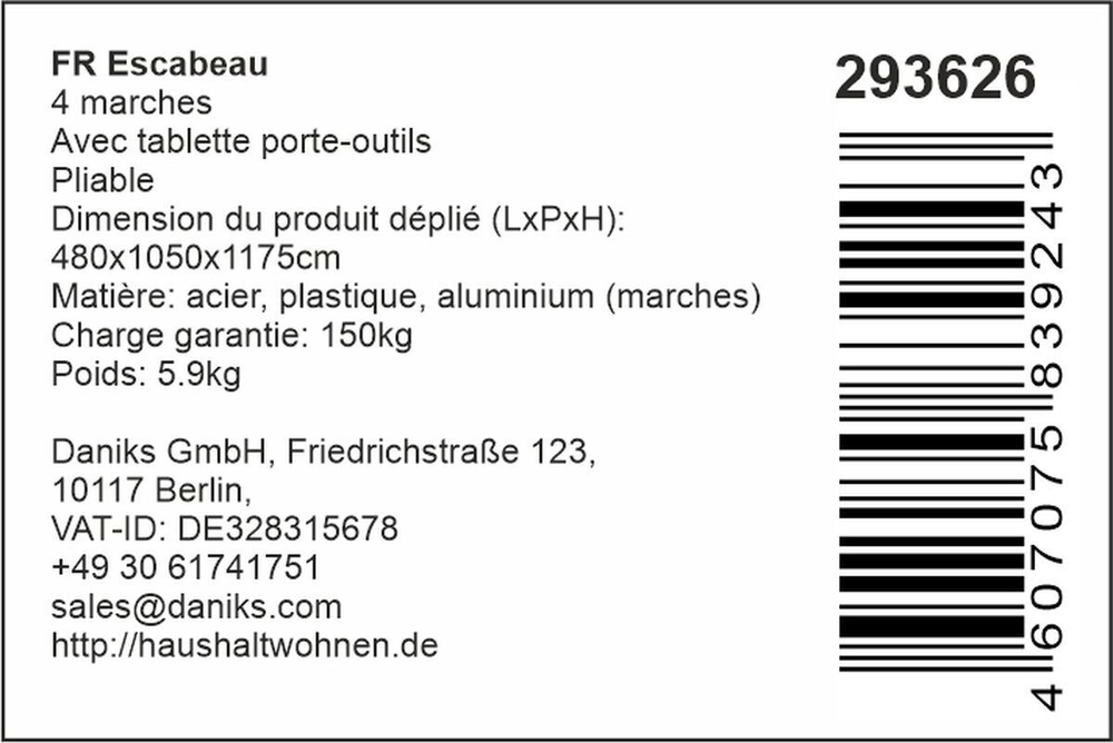 Стремянка 4 ступ, 150 кг, с широк ступ, 0.84 м до платформы, Nika, ННСУ4