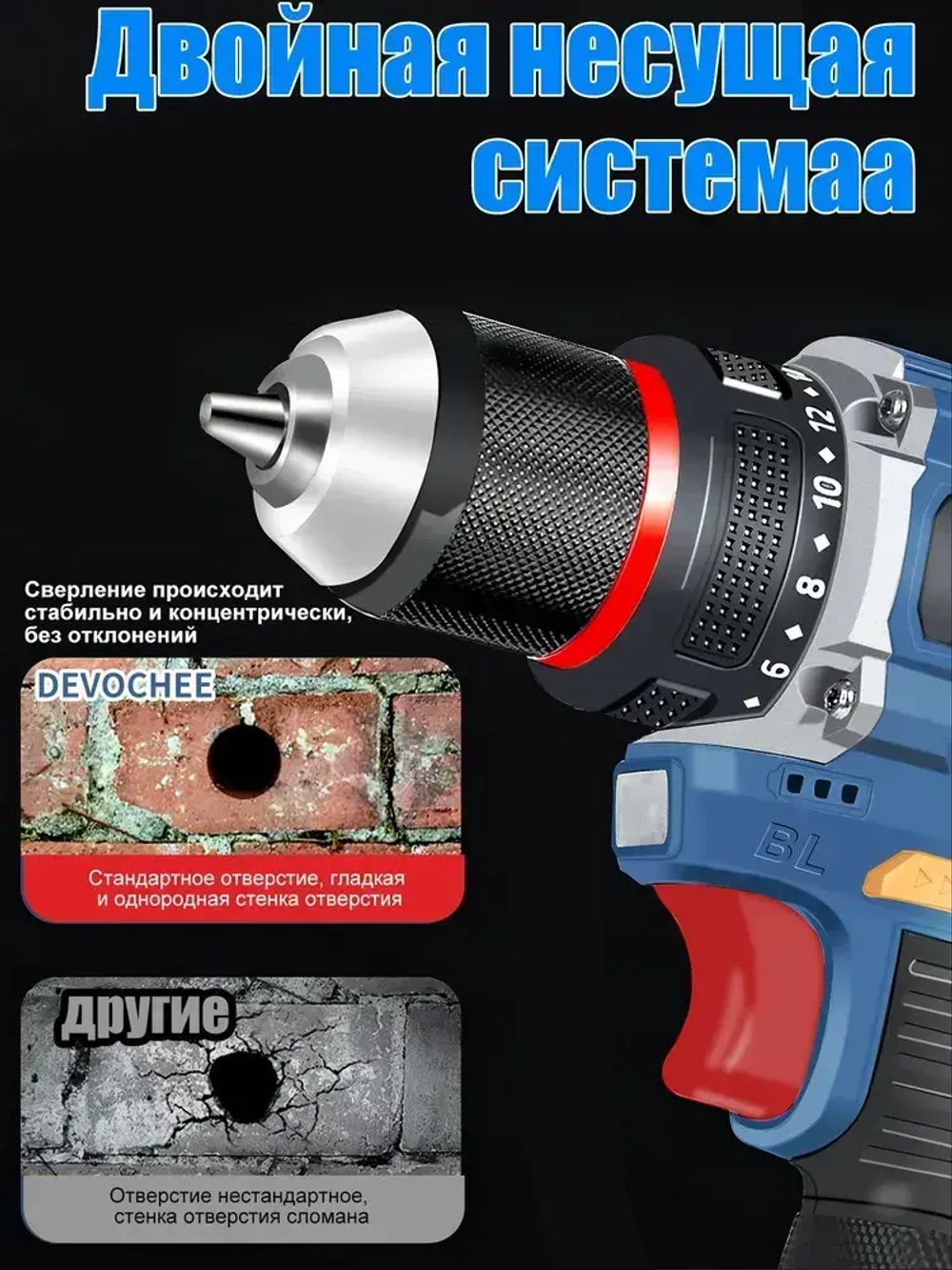 Дрель шуруповерт аккумуляторная16.8B,2АКБ,2Ач