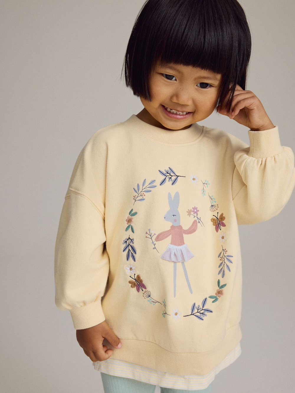 Толстовка и легинсы в комплекте для девочки Next E51-358, Светло-желтый, Мятный