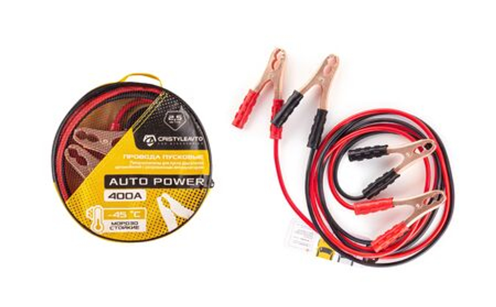 Провода прикуривателя 400А (в сумке) CRISTYLEAVTO "Auto Power" -45°C, 2,5м 23111