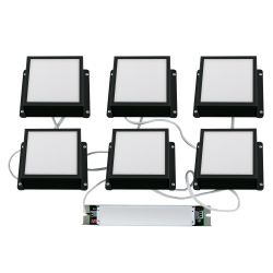 ULP-1010-42W-4000K IP54 GRILYATO OPAL BLACK KIT06 Светильники светодиодные потолочные встраиваемые. комплект из 6 штук. Белый свет 4000K. 4200Лм. Для ячеек 100x100мм. Корпус черный. В комплекте с и-п. ТМ Uniel