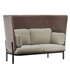 Stato Диван двухместный  с высокой спинкой STA-02 Velutto 07/Velutto 36/Металл Черный 1820*900*1200