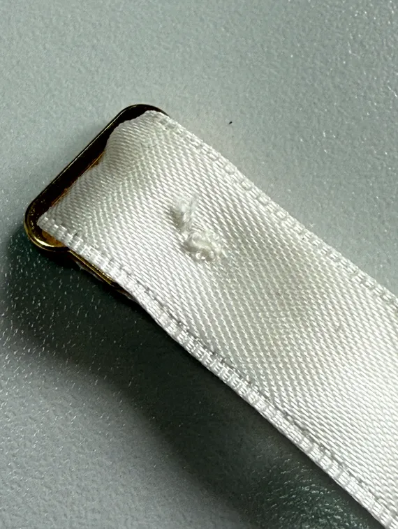 Чулкодержатель с атласной лентой 12 мм, Китай, золото/айвори 004