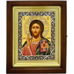 Спаситель Вседержитель. Рукописная икона Иисуса Христа.