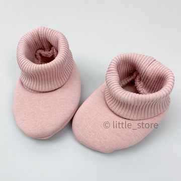 Пинетки "Simple" из футера с начесом, Пудра