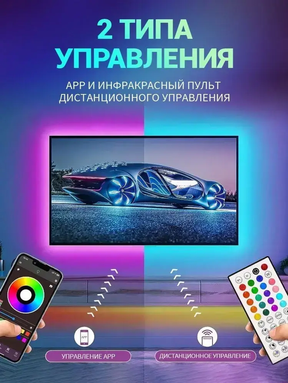 Светодиодная лента, 20м, с пультом, 12В, 320 LED, IP67,16 LED/м, RGBлента светодиодная/