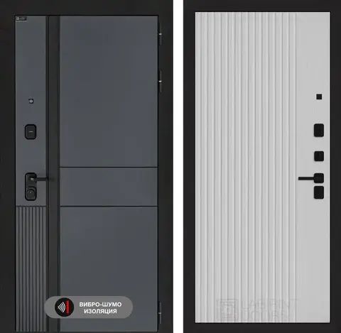 Входная металлическая дверь Лабиринт Evolab (Эволаб) Velluto Oscuro 29 Хомс Белый софт рельеф