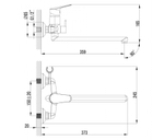 Смеситель LEMARK универсальный одноручный,с плоск.изливом 300 мм, (LM6551C)