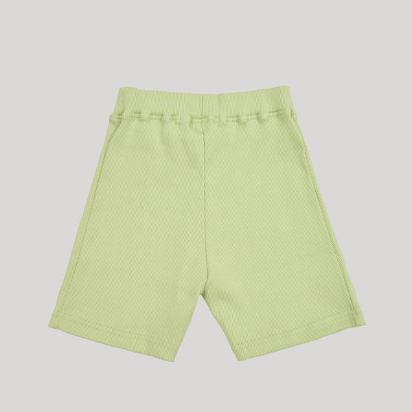 Ribbed Shorts White Jade