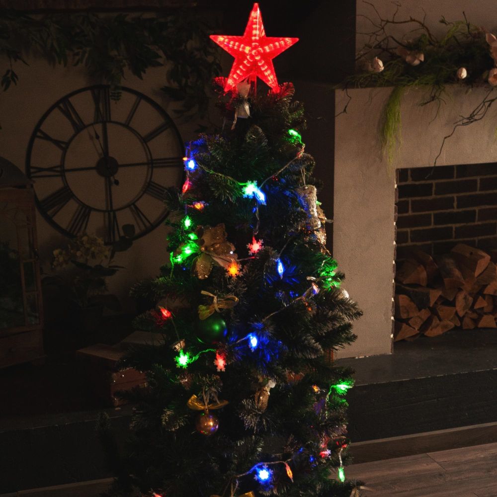 ULD-S0700-050-DTA MULTI IP20 SNOWFLAKES-3 Гирлянда светодиодная с контроллером Снежинки-3. 50 светодиодов. 7 м. разноцветная. IP20.провод прозрачный