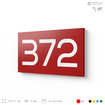 Номер на дверь 372, табличка на дверь для офиса, квартиры, кабинета, аудитории, склада, красная 120х70 мм, Айдентика Технолоджи