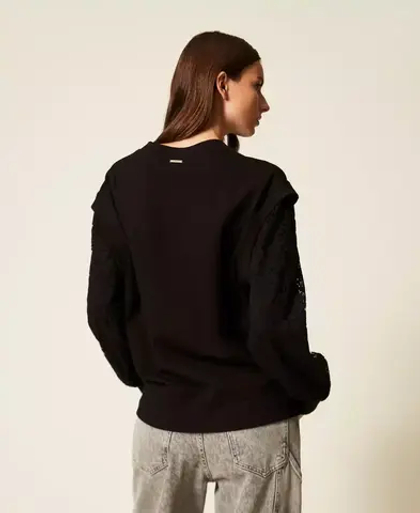 TWINSET Свитшот с кружевной вставкой