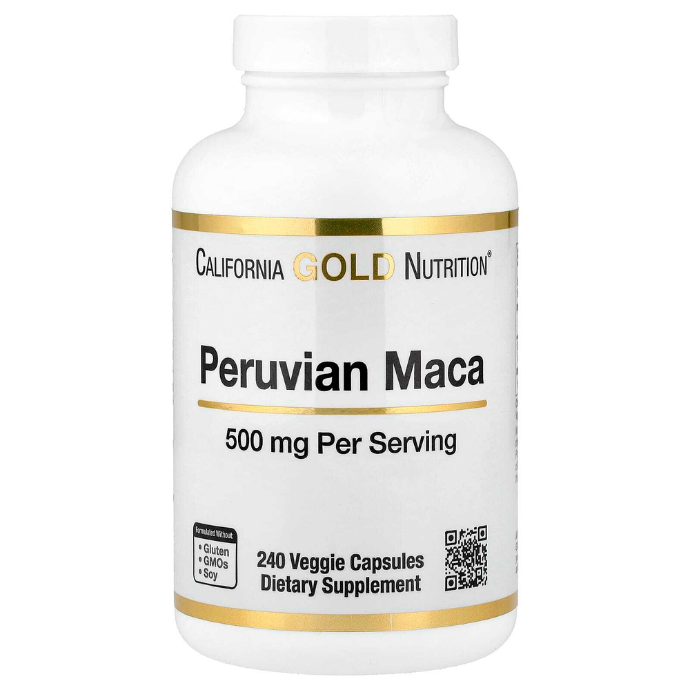 California Gold Nutrition, перуанская мака, 500 мг, 240 растительных капсул