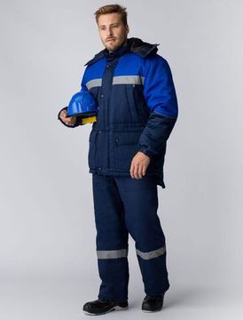 Костюм зимний "Сибер Виндстоп" полукомбинезон (т.синий/василек)