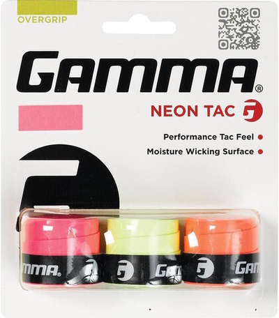 Теннисные намотки Gamma Neon Tac pink/yellow/orange 3P
