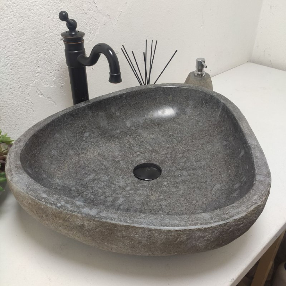 Раковина из речного камня RS-61753 (57*51*15)