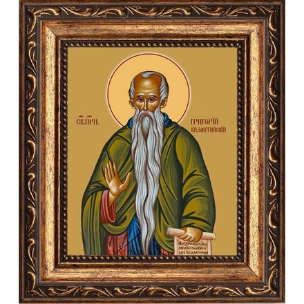 Григорий (Дримис) Византийский, Святогорец, Афонский, преподобный. Икона на холсте.