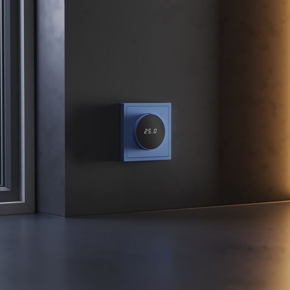 Терморегулятор электронный S70 с индикацией и датчиком, для теплого пола, (деним) Voltum VLS070115