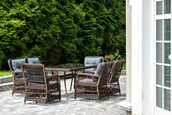 "Цесена" обеденная группа плетеная из искусственного ротанга, цвет коричневый