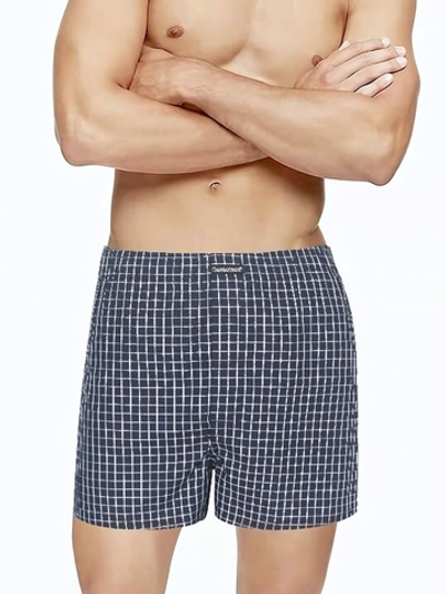 Темно-синие клетчатые трусы-боксеры (Размер: XXL) (Цвет: синяя шотландка)
