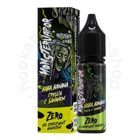 Жидкость MONSTERVAPOR BABA BANANA с ароматом груши с бананом, 0 мг/см³, 30 мл. ZERO