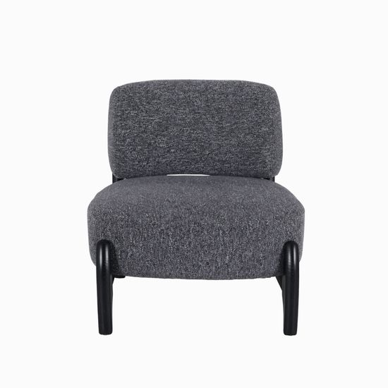 Кресло Judge черное дерево и серая ткань 