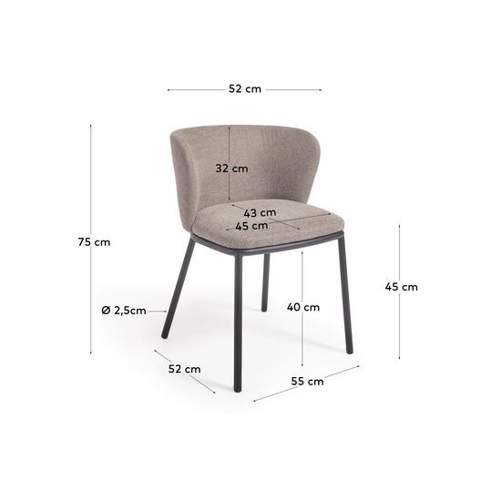 Ciselia Стул из синели светло-коричневого цвета и черной стали Испания La Forma
