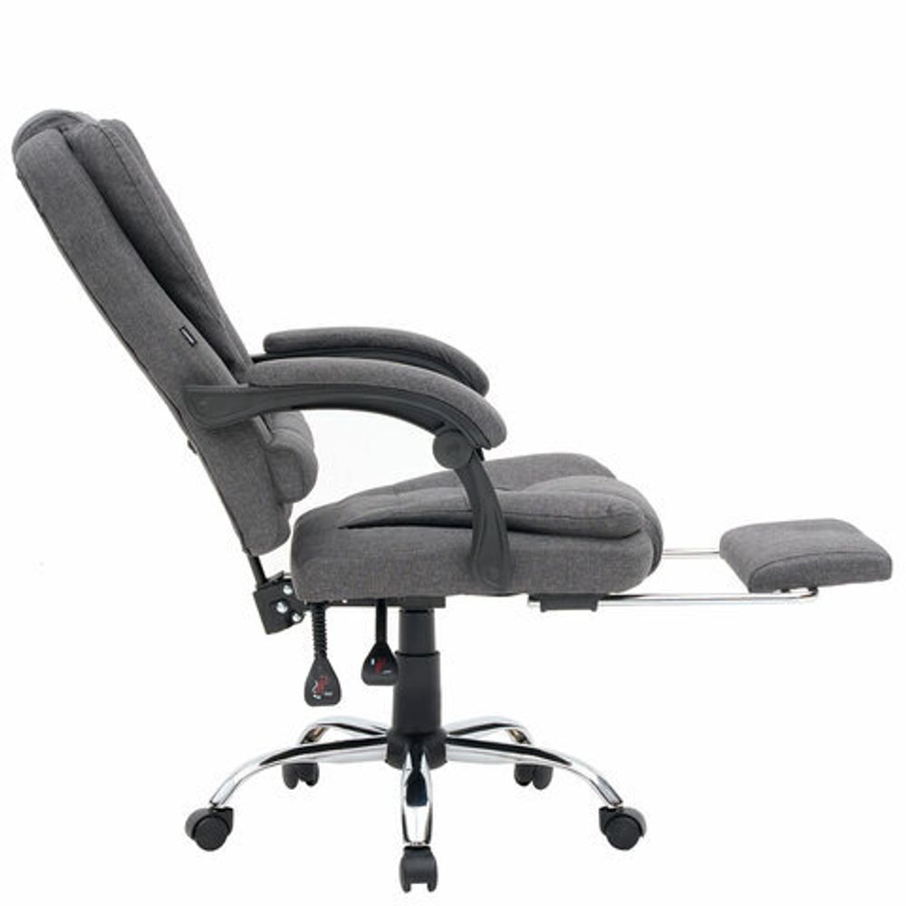 Кресло офисное CROMEX (КРОМЕКС) "Chill MS-005", с функцией вибромассажа, подножка, ткань, серое, 532959